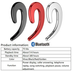 Casque sans fil à conduction osseuse à oreille ouverte Bluetooth 5.0 écouteurs - Photo 1 sur 26
