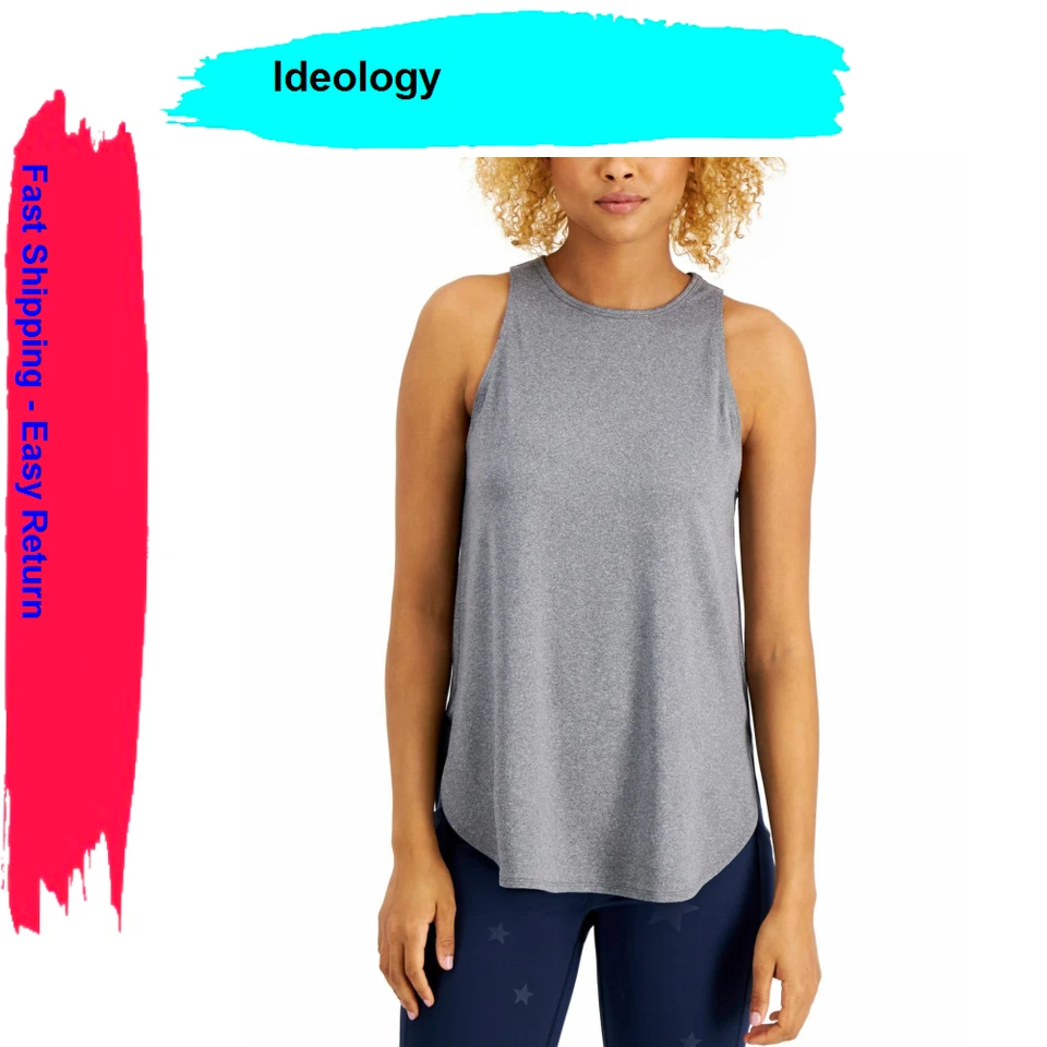 Ideology Women Sleeveless Crew-Neck Gym Tank Top Grey L
