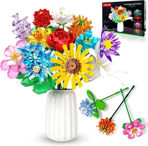 Flowers Bouquet Building Set 980 PCS - 12 Kinds of Flowers Botanical Collection - Picture 1 of 12