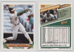 1993 Topps Rickey Henderson #750 HOF
