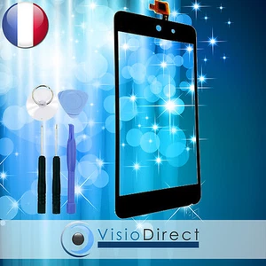 Ecran vitre tactile pour Wiko Rainbow Up noir + kit outils - Photo 1/1