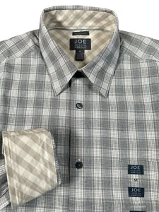 Joseph Abboud JOE Modern Fit Button-Up Shirt Men's Size M Gray Beige  Plaid NEW - Picture 1 of 10