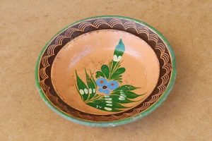  Old Antique Primitive Redware Clay Plate Dish Bowl Cup Mug Marked Early 20th - Picture 1 of 8