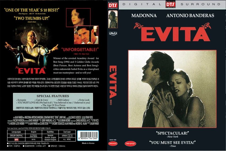 Evita	1996 (DVD,All,New) Alan Parker,Madonna,Tim Rice Foto 1 de 1
