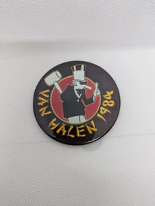Official Van Halen Tour 1984 Vtg Pinback Pin Button 3" Concert Badge Rock - Bild 1 von 4