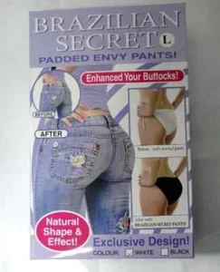 Pantalones acolchados brasileños potenciadores de glúteos secretos en blanco talla L - Imagen 1 de 2