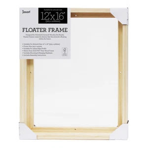 Jasart Thin Edge Artwork 12x16" Wood Floater Canvas Painting Frame Rect Natural - Picture 1 of 5