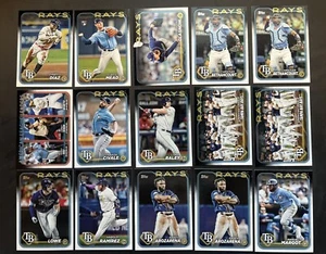 2024 Topps Series 1 Tampa Bay Rays Baseball 15 Card Lot 1 RC NM+ - Picture 1 of 2