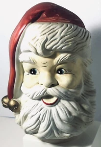 Statuina vintage anni 70 musicale natalizia girevole testa di Babbo Natale musica soffiaggio stampo - Foto 1 di 10