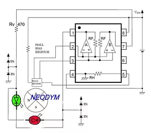 Hall-Sensor Pcb. ( 5V ) Neodym 1x duo-LED DIY Lötübung sehr einfach ... Diy - Bild 1 von 5