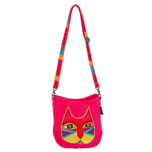 Laurel Burch Fuchsia Pink Feline Crossbody Bag LB6552A - Picture 1 of 1