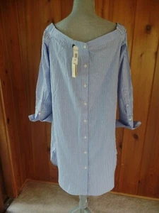 New Rag $ Bone Kacy Striped Dress Blue / White Size M $395 - Picture 1 of 7