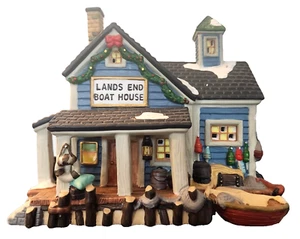 DICKEN'S COLLECTIBLE O'WELL CHRISTMAS VILLAGE HOUSE - LANDS END BOATHOUSE & CORD - Picture 1 of 5