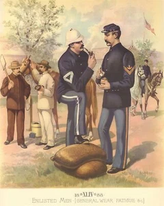 Ogden US Military Uniforms 1888 GENERAL WEAR and FATIGUE historical poster - Picture 1 of 3