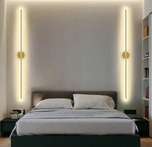 1Pc Golden Minimalist Wall Light Stylish Modern Lamp Warm Light 3000K Bedroom - Picture 1 of 4