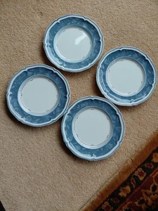 Villeroy And Boch Country Collection Cottage Blue 4 X Teaplates - Picture 1 of 7