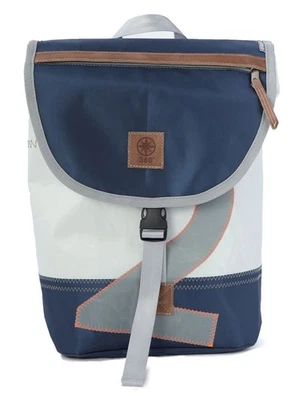 Rucksack Landgang Mini Weiss Blau Grau, recyceltes Segeltuch - Bild 1 von 3