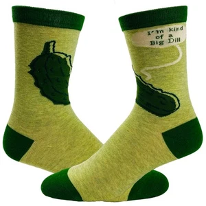 Youth I'm Kind of A Big Dill Socks Funny Pickle Graphic Novelty Footwear - Picture 1 of 9