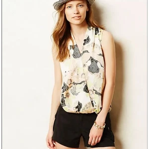 Camicetta senza maniche Dolan collezione Left Coast stampa floreale taglia M Anthropologie - Foto 1 di 9