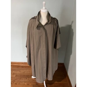 Vtg rare Hooded Tie Versatile Poncho Coat Cloak Britcore Old Money Raincoat XL - Picture 1 of 11