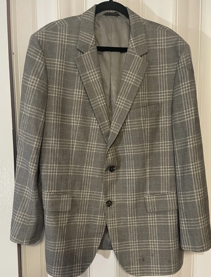 Abrigo Deportivo Hugo Boss Blazer Lana Lino Para Hombre 46R EU 56 Gris Cuadros Chaqueta a Cuadros Foto 1 de 4