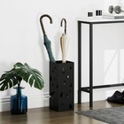 Square Umbrella Stand, Umbrella Holder for Hallway with 4 Hooks Drip Tray