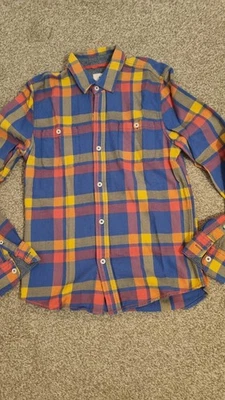 Boden Shirt Check Red Blue yellow Brushed Cotton Age 11-12 Years Long Sleeve Top - Image 1 of 4