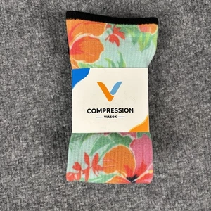 Viasox Tropical Hibiscus Kompressionsstrümpfe Größe S/M Damen 5-9 Herren 6-8 - Bild 1 von 3