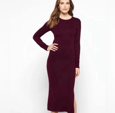 French Connection Women's Midi Sweater Dress Crewneck Soft Knit Size L Wine NWT  - Image 1 of 4