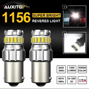 2X 1156 BA15S P21W 7506 LED Backup Reverse Lamps White 6500K Light Bulbs AUXITO - Picture 1 of 12