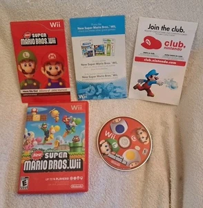 New Super Mario Bros. Wii Nintendo Wii komplett mit Handbuch getestet funktioniert - Bild 1 von 3
