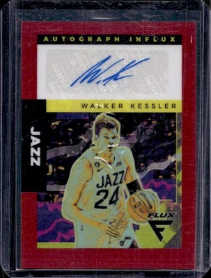 2022-23 Panini Flux Walker Kessler Auto Influx Red Rookie RC #20/49 Jazz - Image 1 of 2