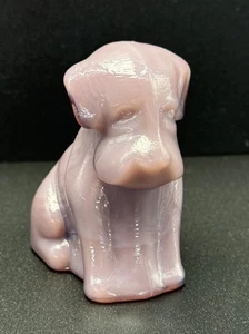 Vintage Degenhart Glass Pooch Dog Figurine - Mute Purple Royal Viollet - 1976 - Imagen 1 de 11