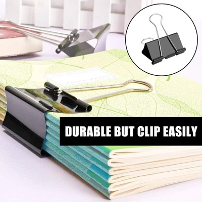 12 Pcs Binder Clips Swallowtail Clips Stationary Clamps Foldback Clip for School - Bild 1 von 4