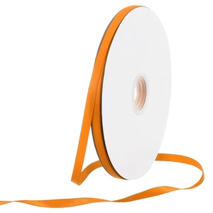 Nastro raso 1/4" 70 iarde spesso doppia faccia nastro seta grosgrain arancione - Foto 1 di 7