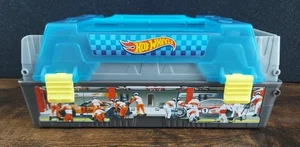 HOT WHEELS LAUNCH PIT STOP & CAR CARRY CASE/TOOLBOX (2015) Mattel - Picture 1 of 15
