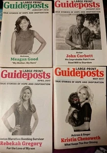 4 Guideposts Large Print Aug 2017, May 2017, April 2017, Jan 2016 Magazines) E10 - Picture 1 of 1