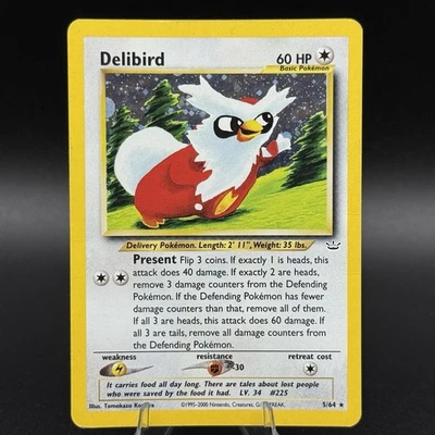 Delibird 5/64 Neo Revelation Pokemon Holo Foil Rare Card - Image 1 of 4