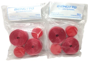 2 Benotto Textured Red Handlebar Tape Cello Bar pack Vintage Bicycle New cinta - Picture 1 of 5