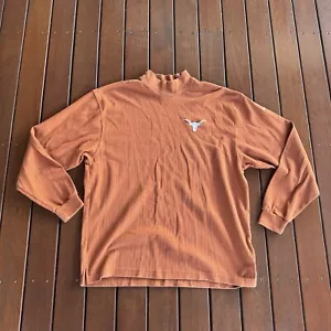 Vintage Nike Team Texas Longhorns Size M Brown Long Sleeve High Neck - Picture 1 of 11