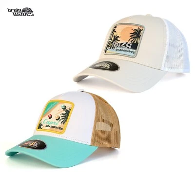Brain Waves Sunset Trucker Cap Mütze Kappe Verstellbar Snapback Ibiza Capri Neu