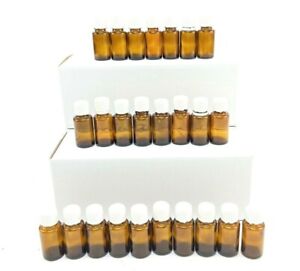 25 Essential Oils 15ml Thick Glass Amber Bottles Empty Unwashed Used With Lids 
