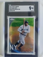 2010 Topps Chrome Wrapper Redemption Refractor 222 Babe Ruth SGC 9
