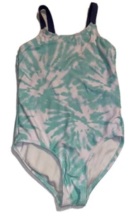 Justice Girls Size 8 One Piece Swimsuit Bathing Suit Blue Tie Dye - Picture 1 of 3