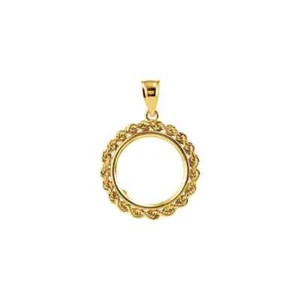 14K Rope Coin Frame for United States Bezel Pendant, 17.9x1.2 mm - Bestseller - Picture 1 of 2