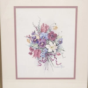 Lavender Ribbon Framed And Matted Print by Barbara Mock Wall Art 16"w x 18"h - Picture 1 of 11