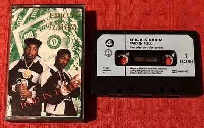 ERIC B & RAKIM - UK CASSETTE TAPE - PAID IN FULL - Image 1 of 4