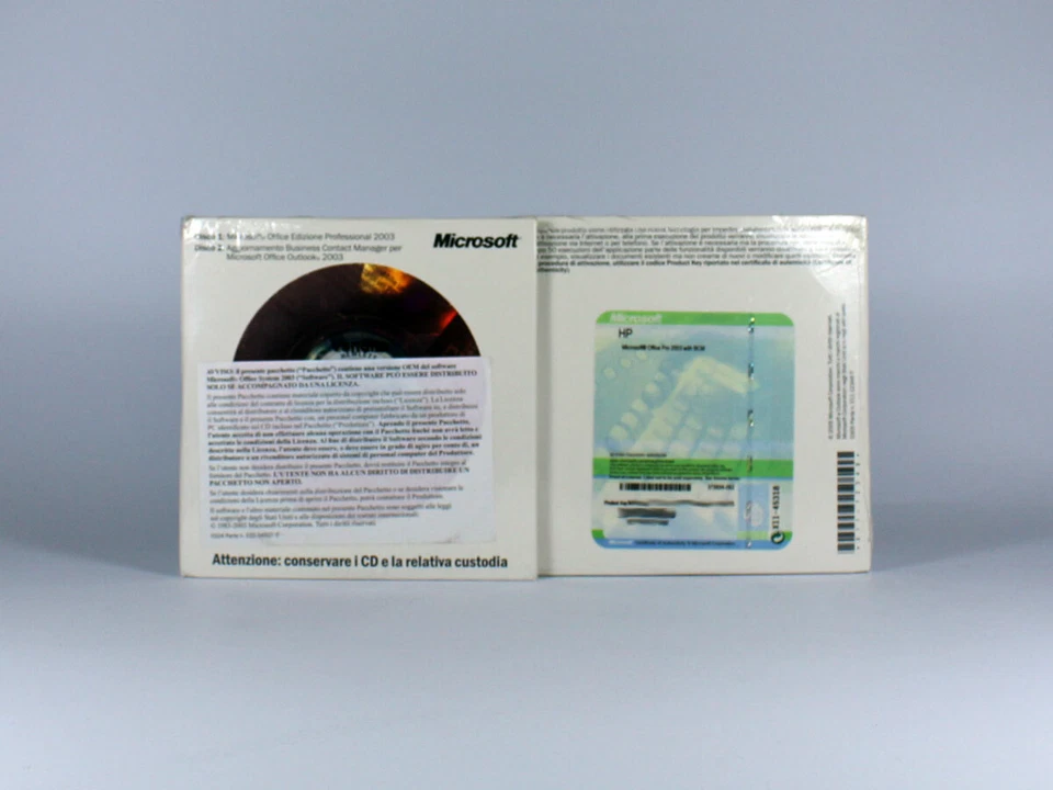 MICROSOFT Office 2003 Professionale OEM (hp-Bioslock) -vollversion,Italiano,Italiano