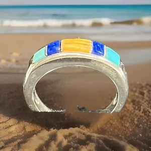 NATIVE AMERICAN Waldeck Johnson WJ 925 Sterlingsilber Ring Gr. 5,25 mit Steinen - Bild 1 von 7