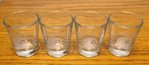 CAMEL Cigarettes Logo Clear Shot Glasses w/ White Etched Pool Ball (Set of 4) - Picture 1 of 15